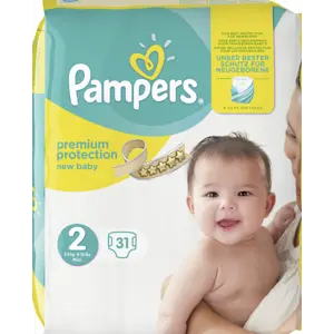Pampers new baby 4-8 kg. 31 stk. #stærð 2