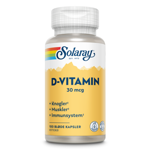 Solaray D-vítamín 30 mcg 1200iu 100 hylki