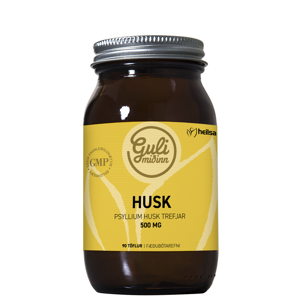 Guli miðinn Husk 500mg, 90 grænmetishylki