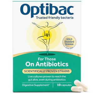 Optibac góðgerlar fyrir sýklalyfjakúr, 10 hylki